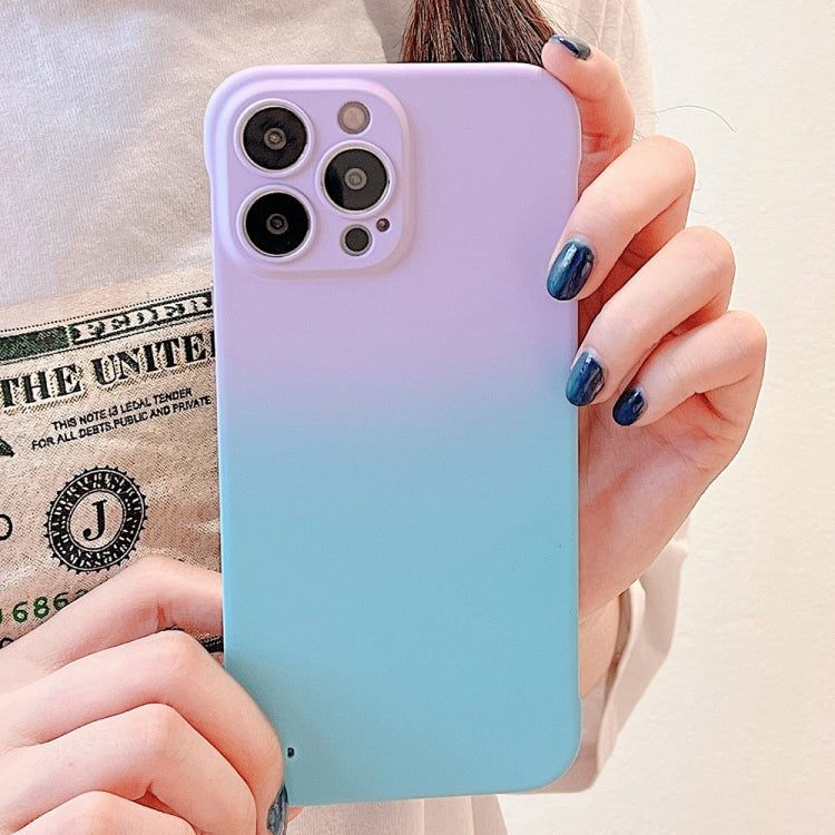 For iPhone 14 Pro Max Frameless Skin Feel Gradient Phone Case(Light Purple + Light Blue) - iPhone 14 Pro Max Cases by PMC Jewellery | Online Shopping South Africa | PMC Jewellery | Buy Now Pay Later Mobicred