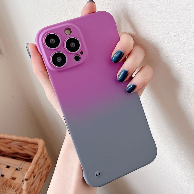 For iPhone 14 Frameless Skin Feel Gradient Phone Case(Dark Purple + Grey) - iPhone 14 Cases by PMC Jewellery | Online Shopping South Africa | PMC Jewellery | Buy Now Pay Later Mobicred