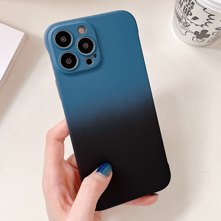 For iPhone 14 Plus Frameless Skin Feel Gradient Phone Case(Blue + Black) - iPhone 14 Plus Cases by PMC Jewellery | Online Shopping South Africa | PMC Jewellery | Buy Now Pay Later Mobicred