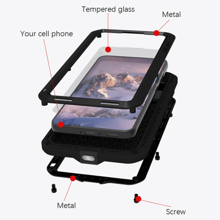 For Samsung Galaxy S23 5G LOVE MEI Metal Shockproof Life Waterproof Dustproof Phone Case(Yellow) - free shipping - PMC TechLife - Order now!