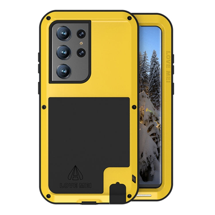 For Samsung Galaxy S23 Ultra 5G LOVE MEI Metal Shockproof Life Waterproof Dustproof Phone Case(Yellow) - free shipping - PMC TechLife - Order now!
