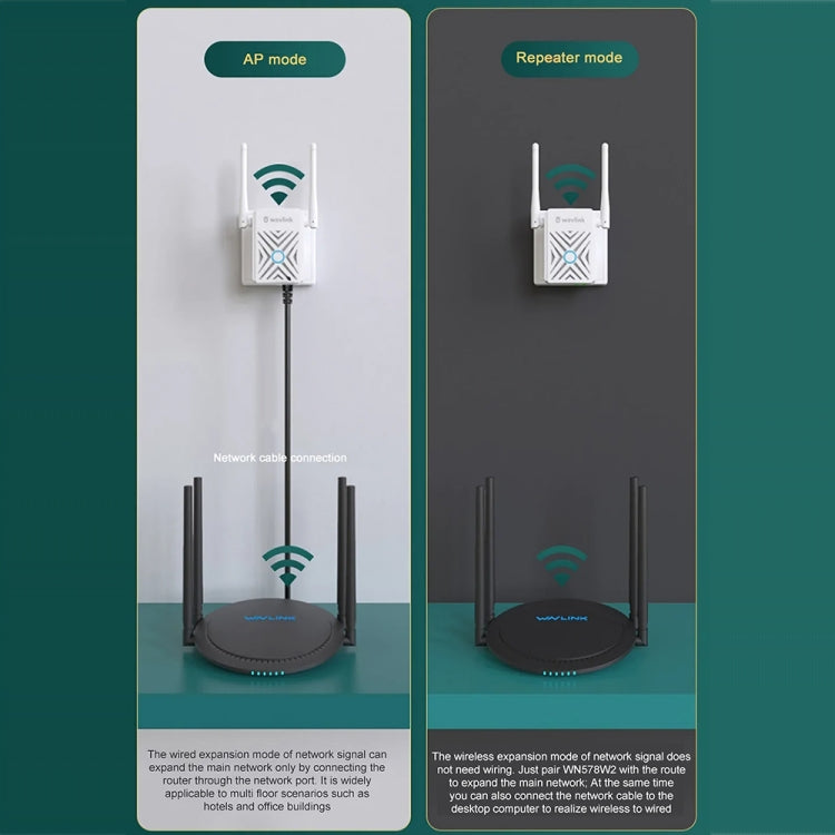 Wavlink WN578W2 300Mbps 2.4GHz WiFi Extender Repeater Home Wireless Signal Amplifier(EU Plug) - free shipping - PMC Jewellery - Order now!