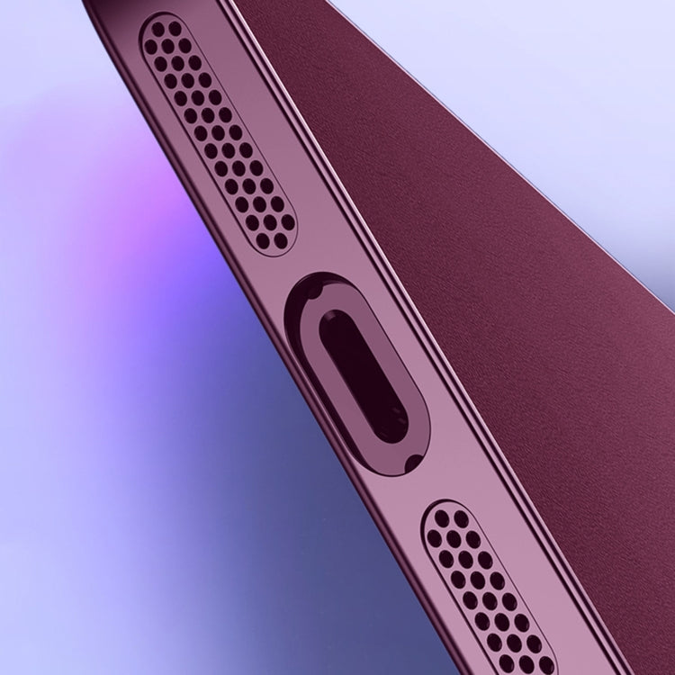 For iPhone 14 Pro R-JUST RH05 Magnetic Leather Metal Phone Case(Purple) - iPhone 14 Pro Cases by R-JUST | Online Shopping South Africa | PMC TechLife | Buy Now Pay Later Mobicred