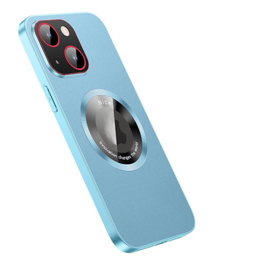 For iPhone 14 Plus R-JUST RH05 Magnetic Leather Metal Phone Case(Blue) - iPhone 14 Plus Cases by R-JUST | Online Shopping South Africa | PMC Jewellery