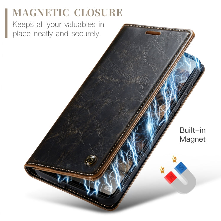 For Xiaomi Redmi Note 12 5G / Poco X5 CaseMe 003 Crazy Horse Texture Leather Phone Case(Coffee) - Xiaomi Cases by CaseMe | Online Shopping South Africa | PMC Jewellery | Buy Now Pay Later Mobicred