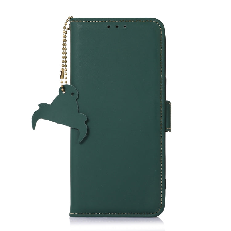 For Sony Xperia 10 V Genuine Leather Magnetic RFID Leather Phone Case(Green) - Sony Cases by PMC TechLife | Online Shopping South Africa | PMC TechLife | Buy Now Pay Later Mobicred