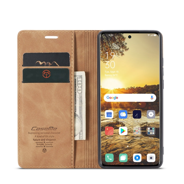 For OPPO Reno8 T 5G CaseMe 013 Multifunctional Horizontal Flip Leather Phone Case(Brown) - OPPO Cases by CaseMe | Online Shopping South Africa | PMC Jewellery | Buy Now Pay Later Mobicred