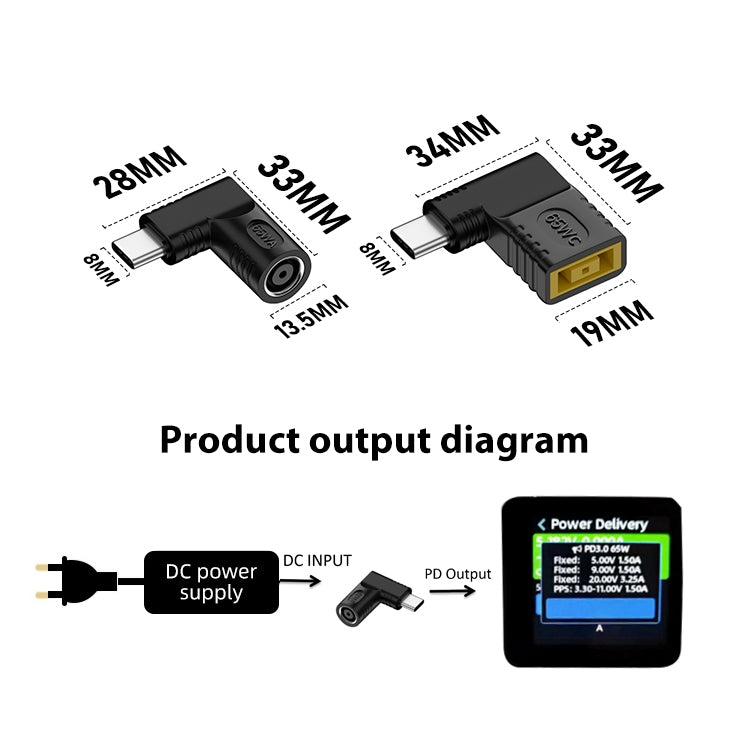 7.9x0.9mm 65W DC Input to USB-C / Type-C PD Power Adapter - Cable & Adapters by PMC Jewellery | Online Shopping South Africa | PMC Jewellery