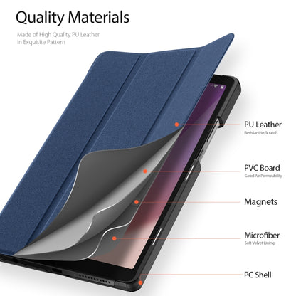 For Lenovo Tab M9 DUX DUCIS Domo Series Magnetic Flip Leather Tablet Case(Blue) - Lenovo by DUX DUCIS | Online Shopping South Africa | PMC Jewellery | Buy Now Pay Later Mobicred