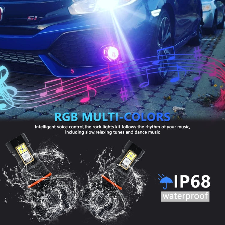 EV23 1 Pair 9005 HB3 12W / 15000LM / DC 9-16V IP68 Waterproof Car RGB Fog Light - Fog / Driving Lights by PMC Jewellery | Online Shopping South Africa | PMC Jewellery | Buy Now Pay Later Mobicred