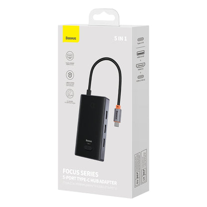 Baseus WKYY030113 5 in 1 USB-C / Type-C to USB3.0x3+HDMI+PD HUB Adapter(Space Grey) - USB HUB by Baseus | Online Shopping South Africa | PMC Jewellery | Buy Now Pay Later Mobicred