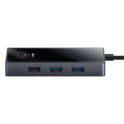 Baseus WKYY030313 8 in 1 USB-C / Type-C to USB3.0x2+USB2.0+PD+HDMI+SD/TF+RJ45 HUB Adapter(Space Grey) - USB HUB by Baseus | Online Shopping South Africa | PMC Jewellery | Buy Now Pay Later Mobicred