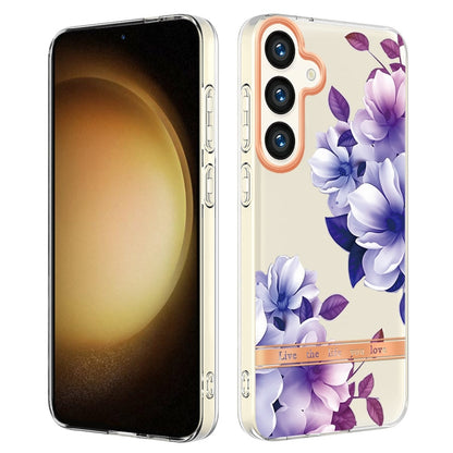 For Samsung Galaxy S24+ 5G Flowers and Plants Series IMD TPU Phone Case(Purple Begonia) - Galaxy S24+ 5G Cases by PMC Jewellery | Online Shopping South Africa | PMC Jewellery