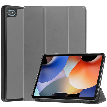 For Blackview Oscal Pad 10 Custer Pure Color 3-Fold Holder Smart Leather Tablet Case(Grey) - Others by PMC Jewellery | Online Shopping South Africa | PMC Jewellery | Buy Now Pay Later Mobicred