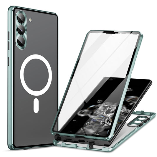 For Samsung Galaxy S24 5G HD Full Cover Magsafe Magnetic Metal Tempered Glass Phone Case(Green) - Galaxy S24 5G Cases by PMC Jewellery | Online Shopping South Africa | PMC Jewellery | Buy Now Pay Later Mobicred