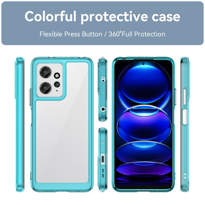 For Xiaomi Redmi Note 12 4G Global Colorful Series Acrylic + TPU Phone Case(Transparent Blue) - Note 12 Cases by PMC Jewellery | Online Shopping South Africa | PMC Jewellery