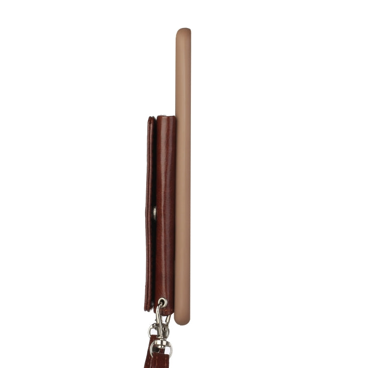 For Samsung Galaxy S23 5G Crossbody Lanyard Wallet Card Bag Phone Case(Brown) - Galaxy S23 5G Cases by PMC TechLife | Online Shopping South Africa | PMC TechLife