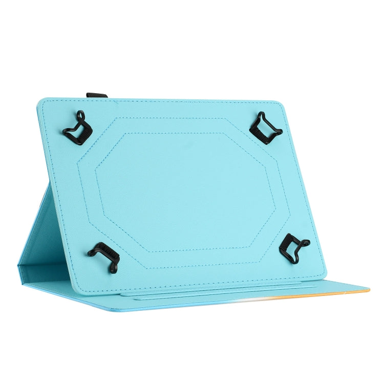 For 10 inch Universal Stitching Gradient Leather Tablet Case(Orange Yellow) - 10 - 11 inch by PMC TechLife | Online Shopping South Africa | PMC TechLife | Buy Now Pay Later Mobicred