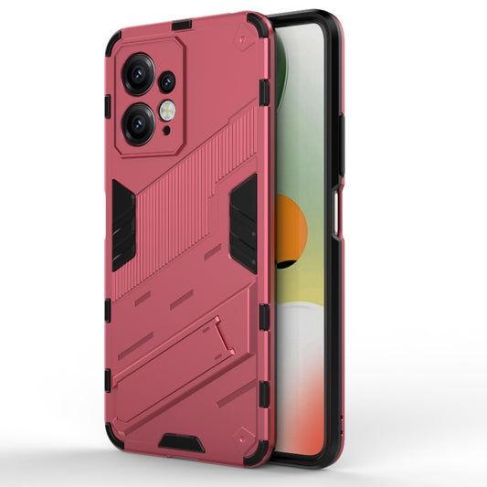 For Xiaomi Redmi Note 12 4G Global Punk Armor 2 in 1 PC + TPU Shockproof Phone Case with Holder(Rose Red) - Xiaomi Cases by PMC Jewellery | Online Shopping South Africa | PMC Jewellery | Buy Now Pay Later Mobicred