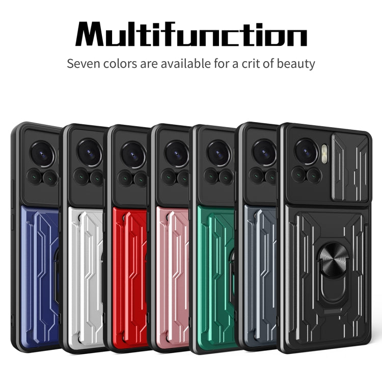 For Motorola Edge 30 Ultra 5G / Moto X30 Pro Sliding Camshield TPU+PC Phone Case with Card Slot(Red) - Motorola Cases by PMC TechLife | Online Shopping South Africa | PMC TechLife