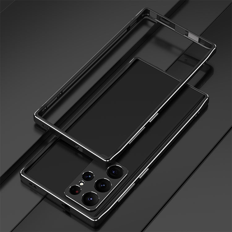 For Samsung Galaxy S23 Ultra 5G Aurora Series Lens Protector + Metal Frame Phone Case(Black Silver) - free shipping - PMC TechLife - Order now!