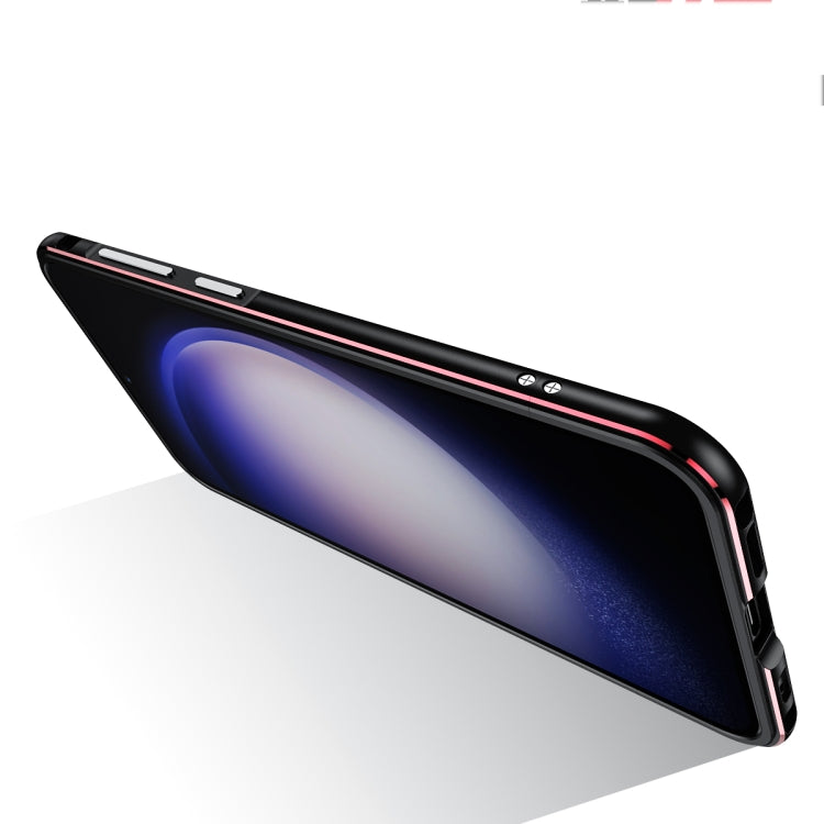 For Samsung Galaxy S23 Ultra 5G Aurora Series Lens Protector + Metal Frame Phone Case(Black Silver) - free shipping - PMC TechLife - Order now!