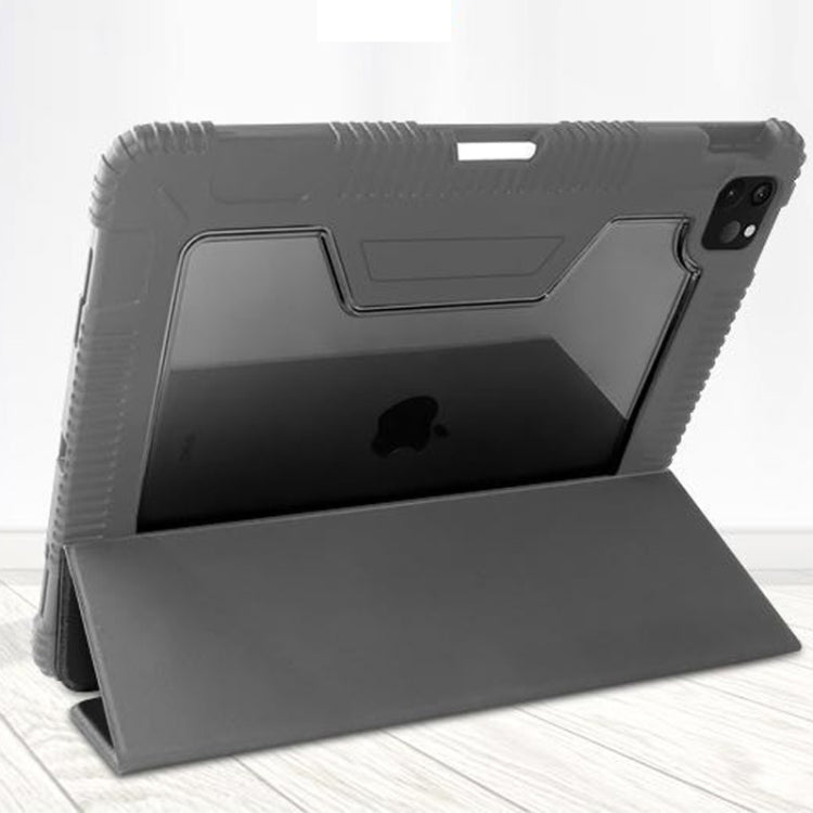 For iPad Pro 12.9 inch 2022 / 2021 / 2020 Mutural Horizontal Flip PC + TPU + PU Leather Tablet Case with Holder & Pen Slot(Dark Blue) - free shipping - PMC TechLife - Order now!