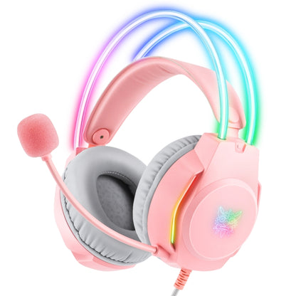 X26 USB+3.5mm RGB Wired Gaming Headset(Pink) - Multimedia Headset by PMC Jewellery | Online Shopping South Africa | PMC Jewellery | Buy Now Pay Later Mobicred