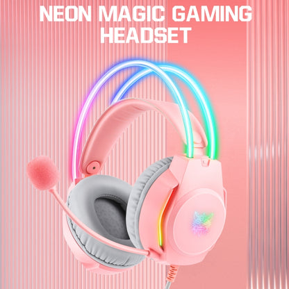 X26 USB+3.5mm RGB Wired Gaming Headset(Pink) - Multimedia Headset by PMC Jewellery | Online Shopping South Africa | PMC Jewellery | Buy Now Pay Later Mobicred