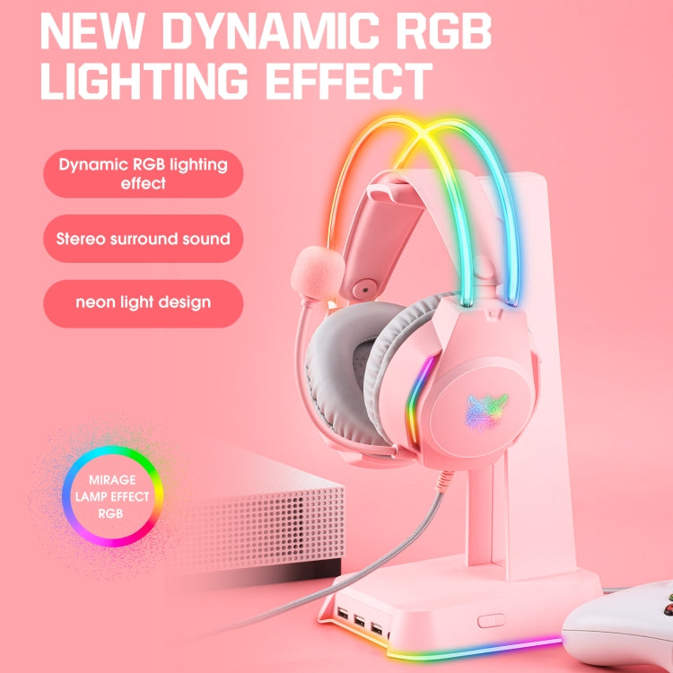 X26 USB+3.5mm RGB Wired Gaming Headset(Pink) - Multimedia Headset by PMC Jewellery | Online Shopping South Africa | PMC Jewellery | Buy Now Pay Later Mobicred