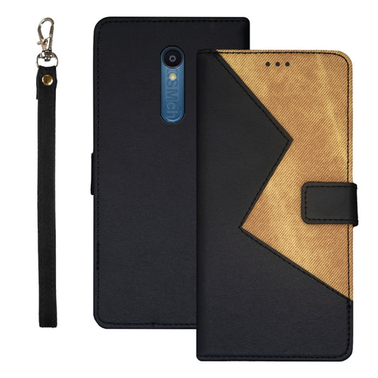 For Sharp Rouvo V idewei Two-color Splicing Leather Phone Case(Black) - More Brand by idewei | Online Shopping South Africa | PMC Jewellery | Buy Now Pay Later Mobicred