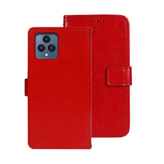 For T-Mobile REVVL 6 5G idewei Crazy Horse Texture Leather Phone Case with Holder(Red) - More Brand by idewei | Online Shopping South Africa | PMC Jewellery | Buy Now Pay Later Mobicred