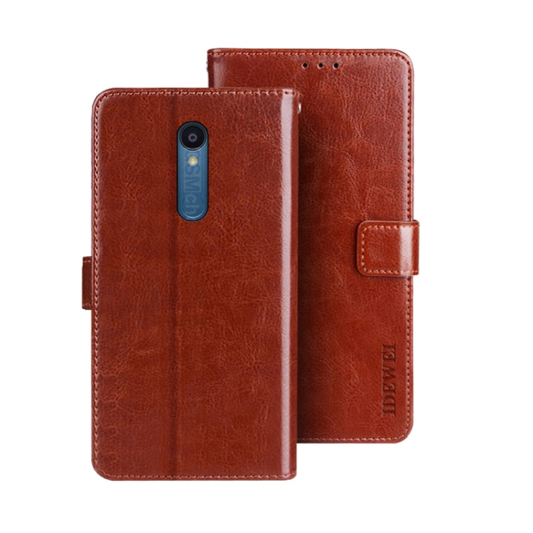 For Sharp Rouvo V idewei Crazy Horse Texture Leather Phone Case with Holder(Brown) - Leather Bag by idewei | Online Shopping South Africa | PMC Jewellery | Buy Now Pay Later Mobicred