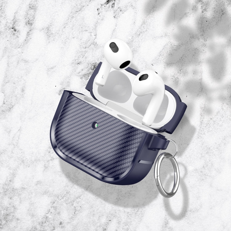 For AirPods 3 Photo Frame Carbon Fiber Series Earphone Case(Dark Blue) - For AirPods 3 by PMC Jewellery | Online Shopping South Africa | PMC Jewellery | Buy Now Pay Later Mobicred