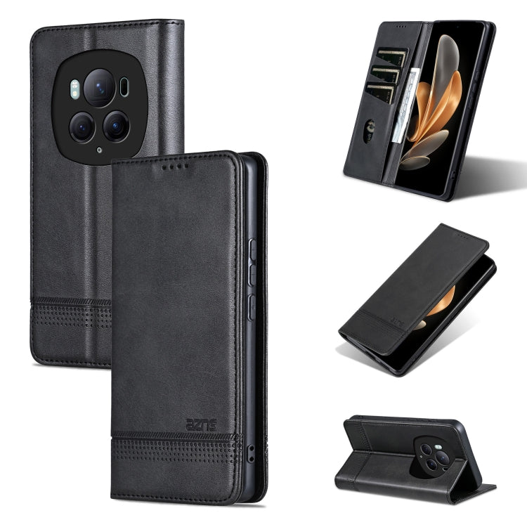 For Honor Magic6 Pro AZNS Magnetic Calf Texture Flip Leather Phone Case(Black) - Honor Cases by AZNS | Online Shopping South Africa | PMC Jewellery | Buy Now Pay Later Mobicred