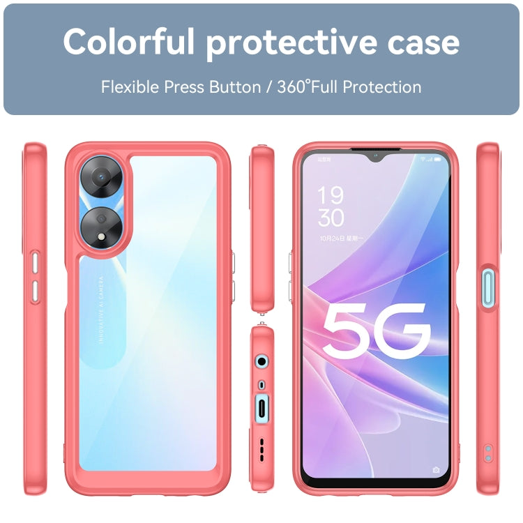 For OPPO A58 5G Colorful Series Acrylic + TPU Phone Case(Black) - OPPO Cases by PMC Jewellery | Online Shopping South Africa | PMC Jewellery | Buy Now Pay Later Mobicred