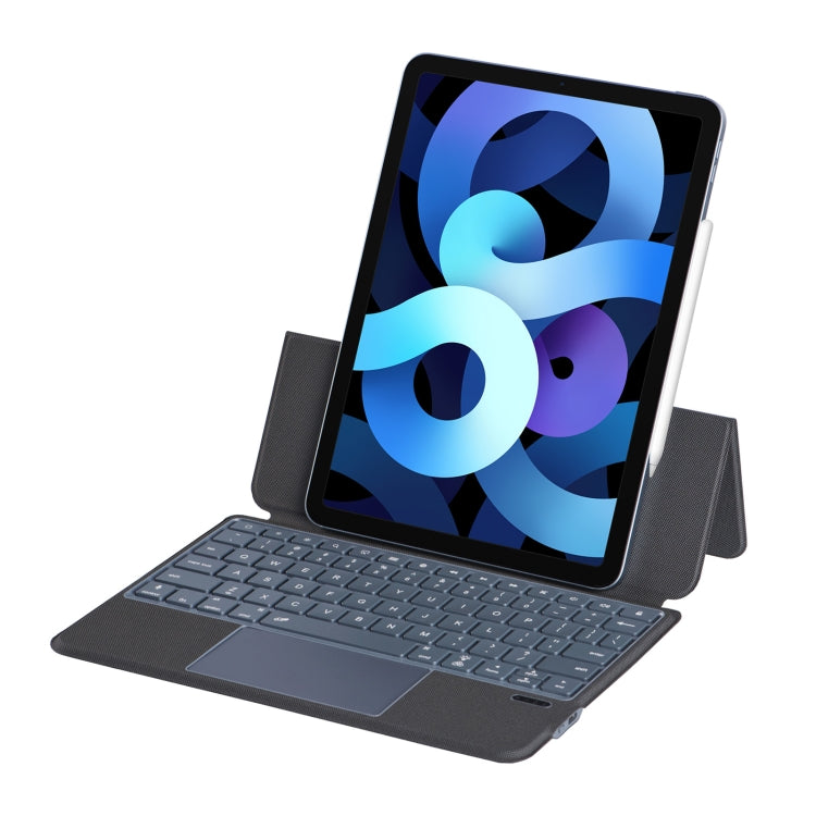J3125-6D Backlight Bluetooth Keyboard Leather Case with Touch Pad for iPad Air 5 10.9 2022 / Air 4 10.9 2020 / iPad Pro 11 2022/2021/2020/2018(Black) - For iPad Air by PMC TechLife | Online Shopping South Africa | PMC TechLife