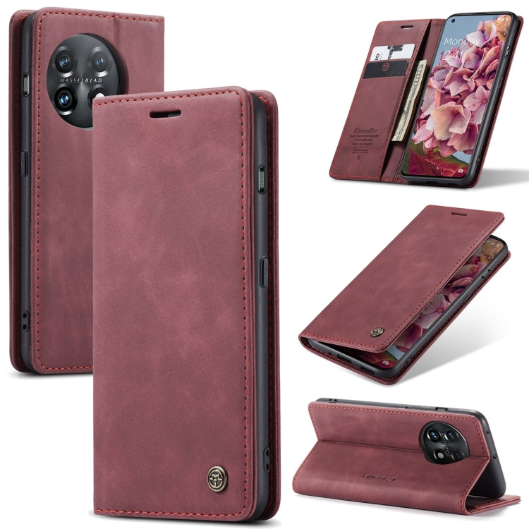 For OnePlus 11 CaseMe 013 Multifunctional Horizontal Flip Leather Phone Case(Wine Red) - OnePlus Cases by CaseMe | Online Shopping South Africa | PMC Jewellery | Buy Now Pay Later Mobicred