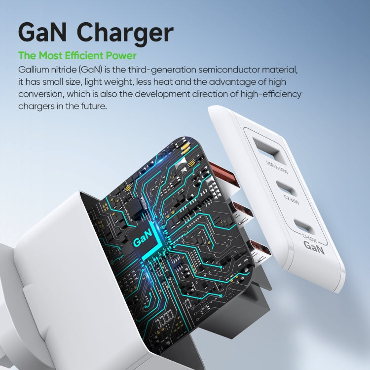 DUZZONA T9 65W Dual USB-C / Type-C+USB GaN Fast Charger, Specification:UK Plug - USB Charger by DUZZONA | Online Shopping South Africa | PMC Jewellery | Buy Now Pay Later Mobicred