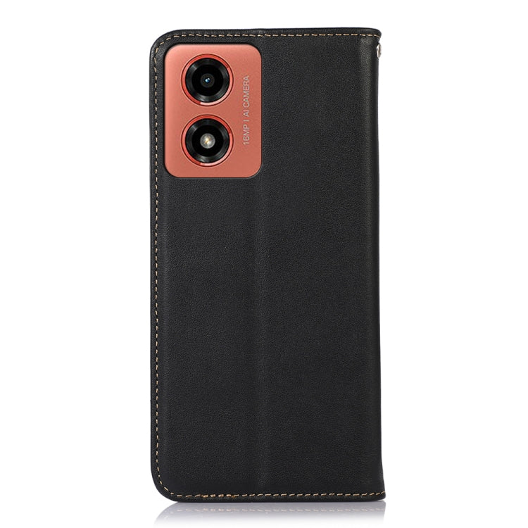 For Motorola Moto G04 / G24 KHAZNEH Nappa Top Layer Cowhide Leather Phone Case(Black) - Motorola Cases by PMC TechLife | Online Shopping South Africa | PMC TechLife | Buy Now Pay Later Mobicred