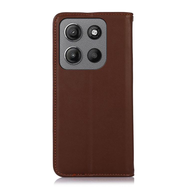 For Motorola Moto G15 4G / G05 KHAZNEH Nappa Top Layer Cowhide Leather Phone Case(Brown) - free shipping - PMC TechLife - Order now!