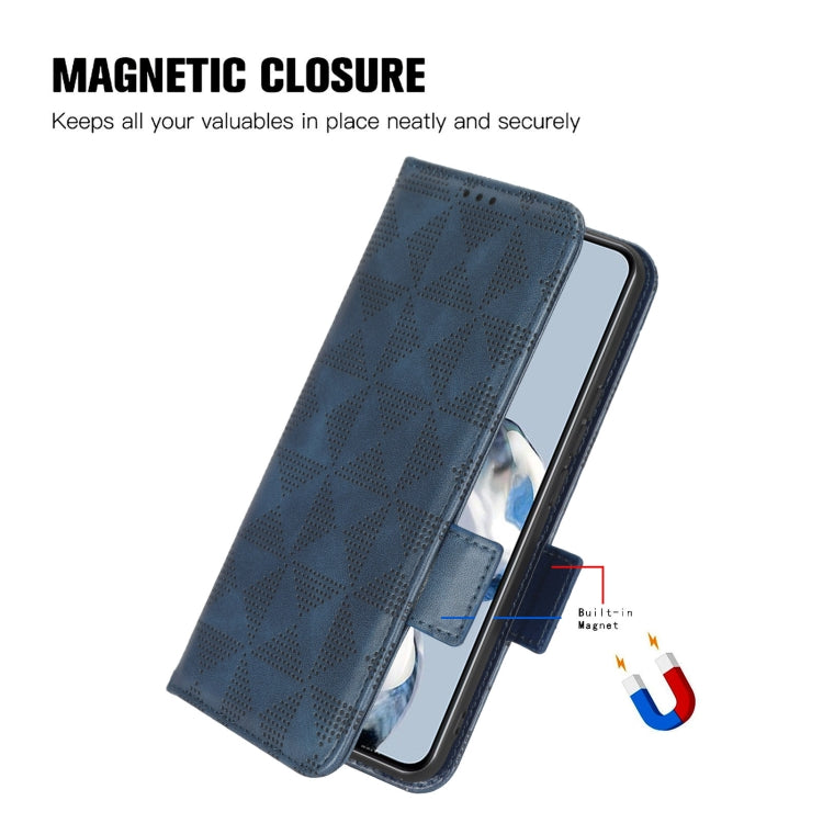 For Blackview A85 Symmetrical Triangle Leather Phone Case(Blue) - More Brand by PMC Jewellery | Online Shopping South Africa | PMC Jewellery | Buy Now Pay Later Mobicred