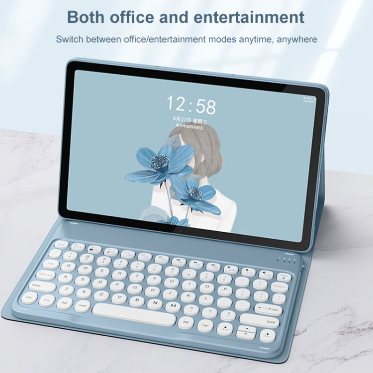 For Lenovo Tab M10 Plus 10.6 3rd Gen 2022 YM-LX106 Round Key Detachable Bluetooth Tablet Keyboard Leather Case without Mouse(Black) - free shipping - PMC TechLife - Order now!