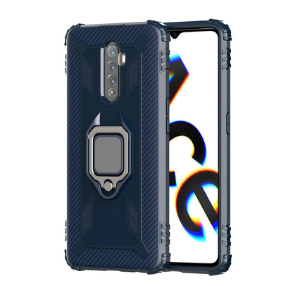 For OPPO Realme X2 Pro / Reno Ace Carbon Fiber Protective Case with 360 Degree Rotating Ring Holder(Blue) - Realme Cases by PMC Jewellery | Online Shopping South Africa | PMC Jewellery