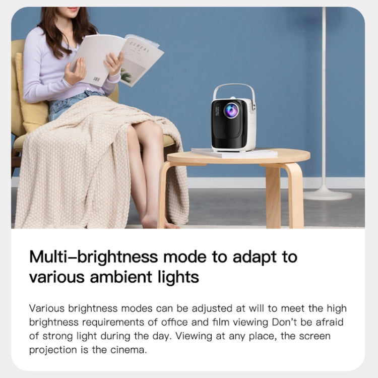 A007 Portable 1280 x 720 HD 113 ANSI Smart LED Projector, Plug:UK Plug(White) - Mini Projector by PMC TechLife | Online Shopping South Africa | PMC TechLife | Buy Now Pay Later Mobicred