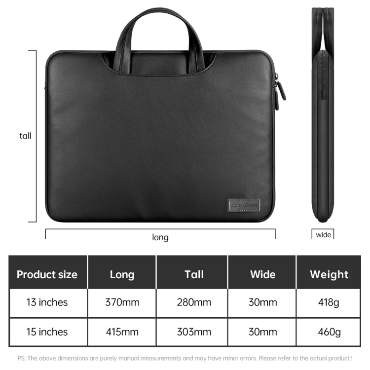 Waterproof PU Laptop Bag Inner Bag, Size:13 / 14 inch(Black) - Other by PMC Jewellery | Online Shopping South Africa | PMC Jewellery | Buy Now Pay Later Mobicred