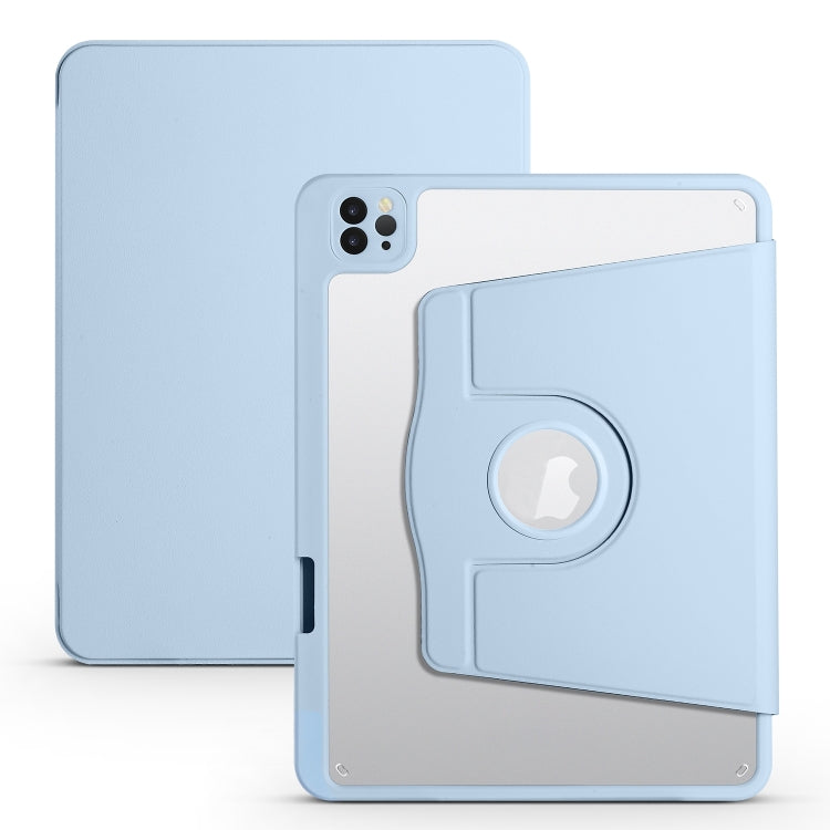 Acrylic 360 Degree Rotation Holder Tablet Leather Case For iPad Air 13 2025 / 2024 / Pro 12.9 2022(Ice Blue) - iPad Pro 12.9 (2022/2021) Cases by PMC TechLife | Online Shopping South Africa | PMC TechLife | Buy Now Pay Later Mobicred