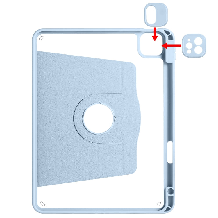 Acrylic 360 Degree Rotation Holder Tablet Leather Case For iPad Air 13 2025 / 2024 / Pro 12.9 2022(Ice Blue) - iPad Pro 12.9 (2022/2021) Cases by PMC TechLife | Online Shopping South Africa | PMC TechLife | Buy Now Pay Later Mobicred