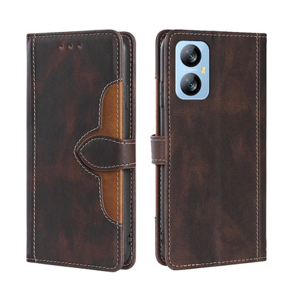 For Blackview A52 Skin Feel Magnetic Buckle Leather Phone Case(Brown) - More Brand by PMC Jewellery | Online Shopping South Africa | PMC Jewellery | Buy Now Pay Later Mobicred