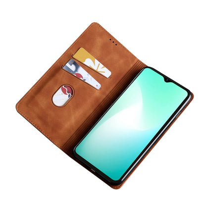 For Blackview A52 Skin Feel Magnetic Horizontal Flip Leather Phone Case(Light Brown) - More Brand by PMC Jewellery | Online Shopping South Africa | PMC Jewellery | Buy Now Pay Later Mobicred